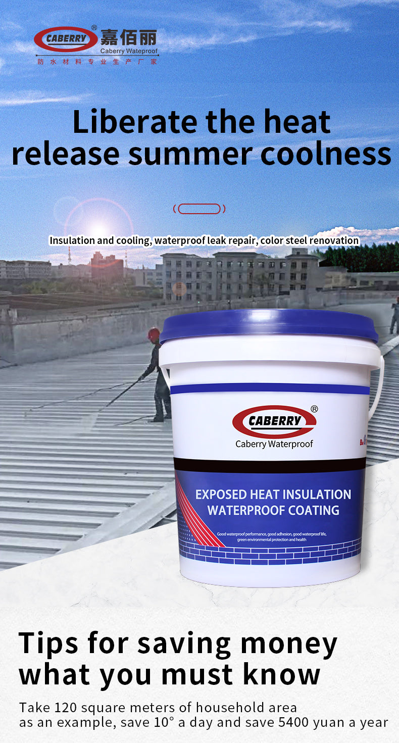 CABERRY factory waterproofing supplier metal roof warehouse roof thermal heat insulation waterproof paint