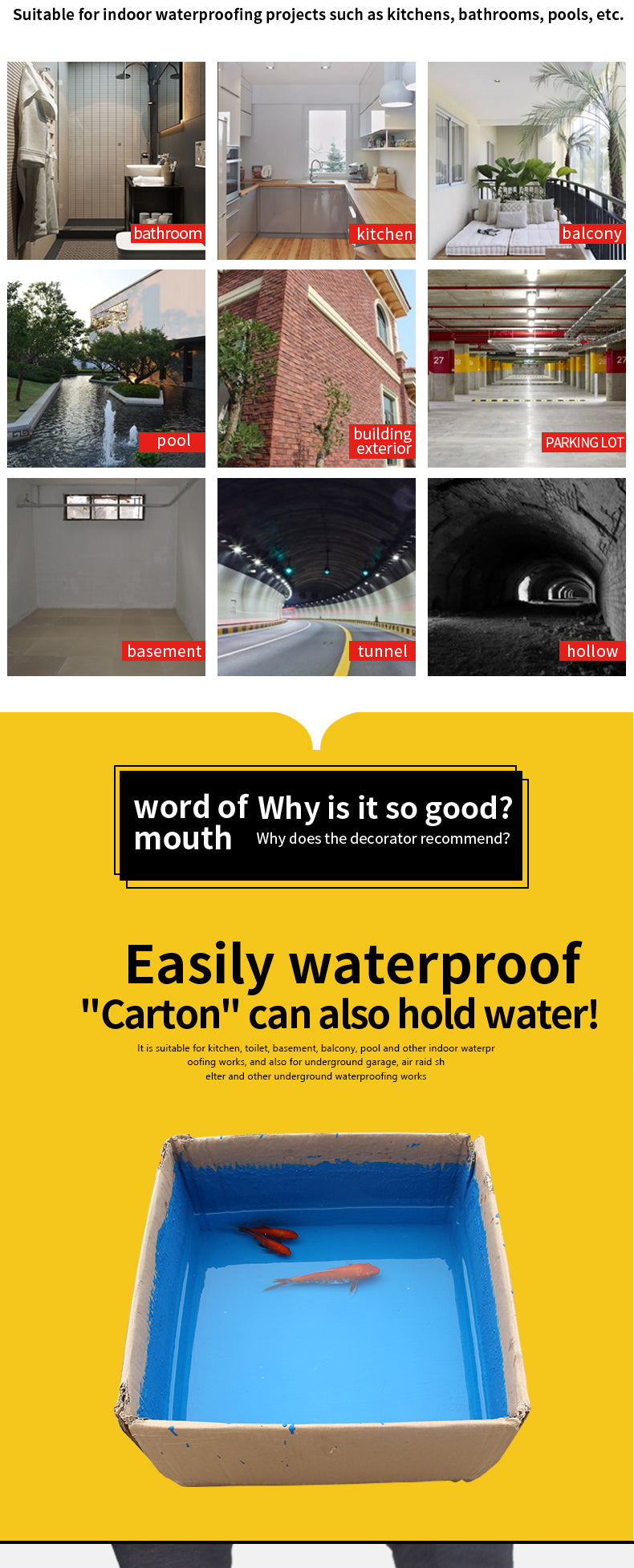 Wholesale CABERRY waterproofing companies roof super flexible basement waterproofing