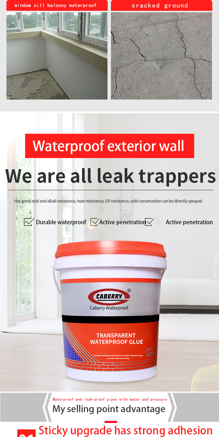 caberry waterproofing supplier super transparent waterproof glue for shower